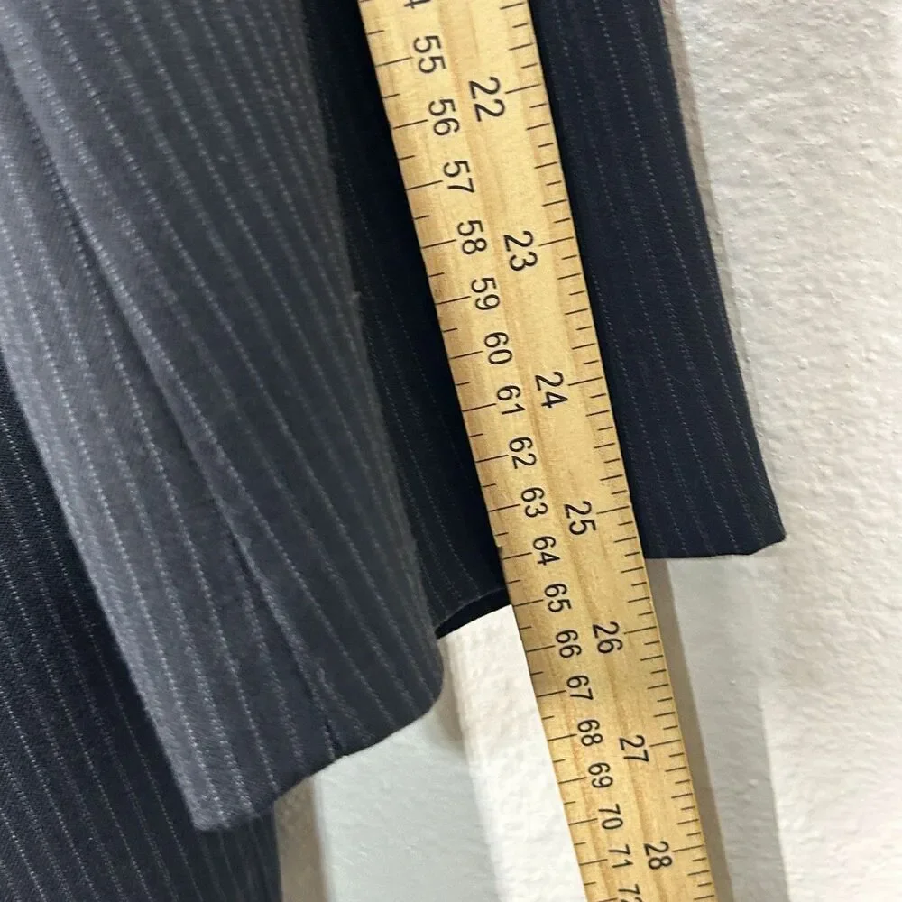 J Ferrar Sport Coat Mens 46 Regular Charcoal Pinstripe 3 Button Wool Tailored